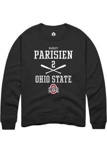 Hadley Parisien Rally Mens Black Ohio State Buckeyes NIL Sport Icon Crew Sweatshirt