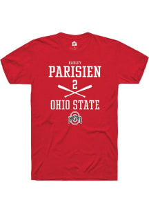 Hadley Parisien Red Ohio State Buckeyes NIL Sport Icon Short Sleeve T Shirt