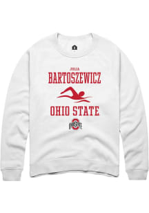 Julia Bartoszewicz Rally Mens White Ohio State Buckeyes NIL Sport Icon Crew Sweatshirt