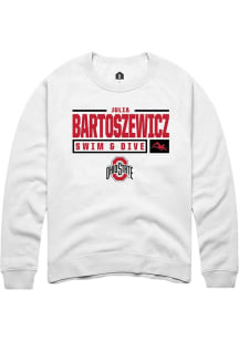 Julia Bartoszewicz Rally Mens White Ohio State Buckeyes NIL Stacked Box Crew Sweatshirt