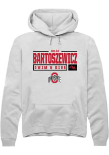 Julia Bartoszewicz Rally Mens White Ohio State Buckeyes NIL Stacked Box Hooded Sweatshirt