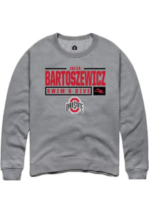 Julia Bartoszewicz Rally Mens Graphite Ohio State Buckeyes NIL Stacked Box Crew Sweatshirt