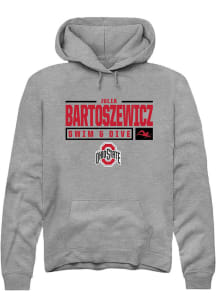 Julia Bartoszewicz Rally Mens Graphite Ohio State Buckeyes NIL Stacked Box Hooded Sweatshirt