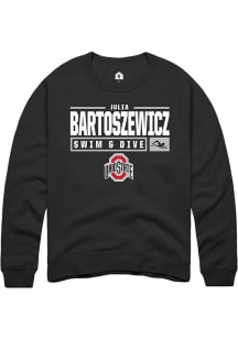 Julia Bartoszewicz Rally Mens Black Ohio State Buckeyes NIL Stacked Box Crew Sweatshirt