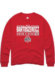 Julia Bartoszewicz Rally Mens Red Ohio State Buckeyes NIL Stacked Box Crew Sweatshirt