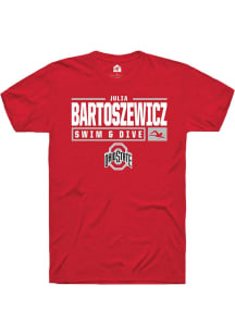 Julia Bartoszewicz Red Ohio State Buckeyes NIL Stacked Box Short Sleeve T Shirt