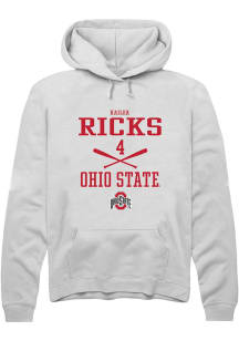 Kailea Ricks Rally Mens White Ohio State Buckeyes NIL Sport Icon Hooded Sweatshirt