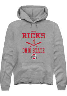 Kailea Ricks Rally Mens Graphite Ohio State Buckeyes NIL Sport Icon Hooded Sweatshirt