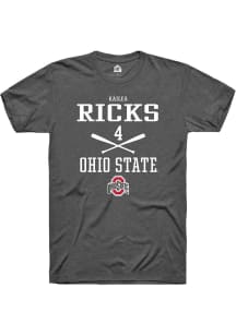 Kailea Ricks Dark Grey Ohio State Buckeyes NIL Sport Icon Short Sleeve T Shirt