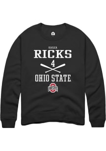 Kailea Ricks Rally Mens Black Ohio State Buckeyes NIL Sport Icon Crew Sweatshirt