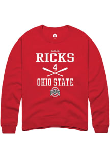 Kailea Ricks Rally Mens Red Ohio State Buckeyes NIL Sport Icon Crew Sweatshirt