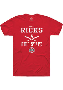 Kailea Ricks Red Ohio State Buckeyes NIL Sport Icon Short Sleeve T Shirt