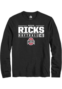 Kailea Ricks Rally Mens Black Ohio State Buckeyes NIL Stacked Box Tee