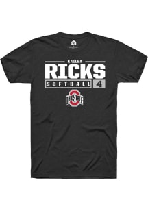 Kailea Ricks Black Ohio State Buckeyes NIL Stacked Box Short Sleeve T Shirt