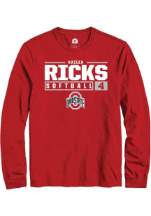 Kailea Ricks Rally Mens Red Ohio State Buckeyes NIL Stacked Box Tee