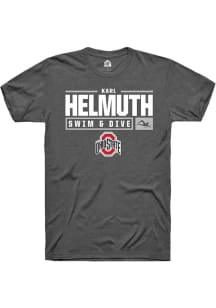 Karl Helmuth Dark Grey Ohio State Buckeyes NIL Stacked Box Short Sleeve T Shirt