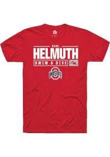 Karl Helmuth Red Ohio State Buckeyes NIL Stacked Box Short Sleeve T Shirt