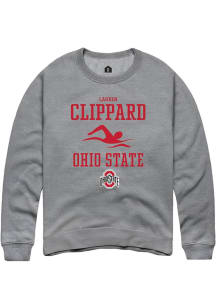 Lauren Clippard Rally Mens Graphite Ohio State Buckeyes NIL Sport Icon Crew Sweatshirt