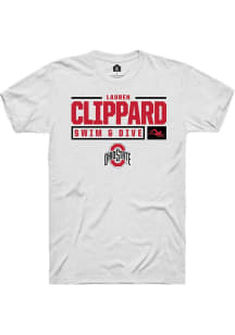 Lauren Clippard White Ohio State Buckeyes NIL Stacked Box Short Sleeve T Shirt