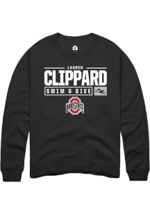 Lauren Clippard Rally Mens Black Ohio State Buckeyes NIL Stacked Box Crew Sweatshirt