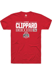 Lauren Clippard Red Ohio State Buckeyes NIL Stacked Box Short Sleeve T Shirt