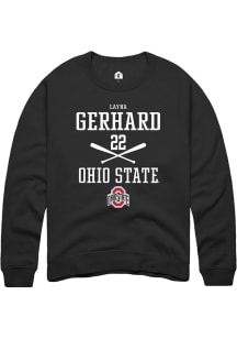 Layna Gerhard Rally Mens Black Ohio State Buckeyes NIL Sport Icon Crew Sweatshirt