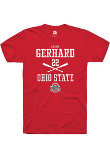 Layna Gerhard Red Ohio State Buckeyes NIL Sport Icon Short Sleeve T Shirt