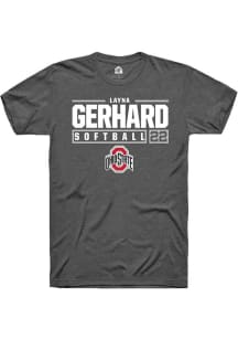 Layna Gerhard Dark Grey Ohio State Buckeyes NIL Stacked Box Short Sleeve T Shirt