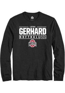 Layna Gerhard Rally Mens Black Ohio State Buckeyes NIL Stacked Box Tee