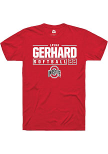 Layna Gerhard Red Ohio State Buckeyes NIL Stacked Box Short Sleeve T Shirt