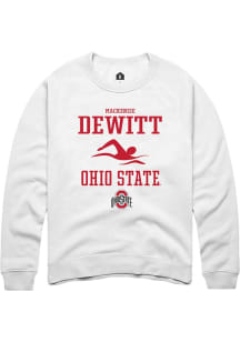 Mackenzie DeWitt Rally Mens White Ohio State Buckeyes NIL Sport Icon Crew Sweatshirt