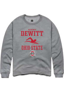 Mackenzie DeWitt Rally Mens Graphite Ohio State Buckeyes NIL Sport Icon Crew Sweatshirt