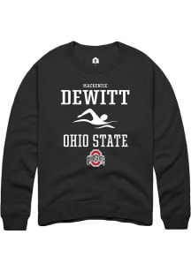 Mackenzie DeWitt Rally Mens Black Ohio State Buckeyes NIL Sport Icon Crew Sweatshirt