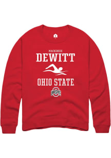 Mackenzie DeWitt Rally Mens Red Ohio State Buckeyes NIL Sport Icon Crew Sweatshirt