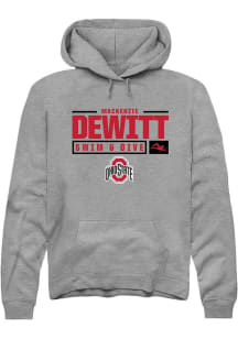 Mackenzie DeWitt Rally Mens Graphite Ohio State Buckeyes NIL Stacked Box Hooded Sweatshirt