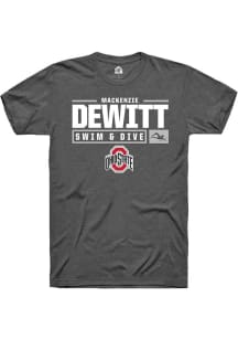 Mackenzie DeWitt Dark Grey Ohio State Buckeyes NIL Stacked Box Short Sleeve T Shirt