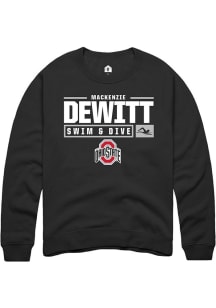 Mackenzie DeWitt Rally Mens Black Ohio State Buckeyes NIL Stacked Box Crew Sweatshirt