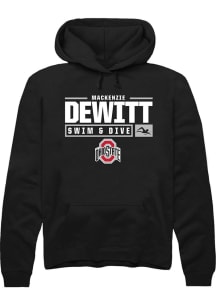 Mackenzie DeWitt Rally Mens Black Ohio State Buckeyes NIL Stacked Box Hooded Sweatshirt