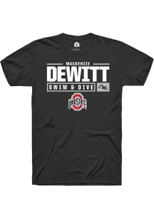 Mackenzie DeWitt Black Ohio State Buckeyes NIL Stacked Box Short Sleeve T Shirt