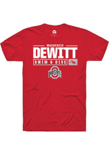 Mackenzie DeWitt Red Ohio State Buckeyes NIL Stacked Box Short Sleeve T Shirt