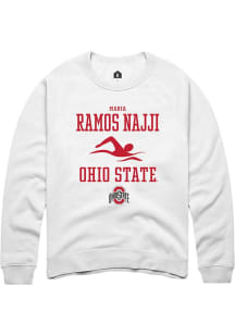 Maria Ramos Najji Rally Mens White Ohio State Buckeyes NIL Sport Icon Crew Sweatshirt