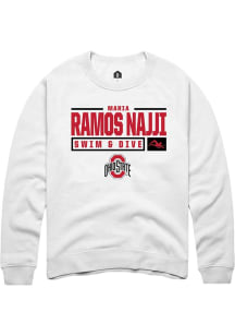 Maria Ramos Najji Rally Mens White Ohio State Buckeyes NIL Stacked Box Crew Sweatshirt