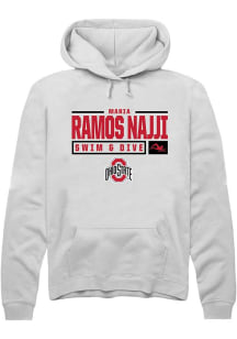 Maria Ramos Najji Rally Mens White Ohio State Buckeyes NIL Stacked Box Hooded Sweatshirt