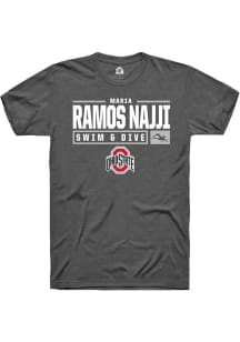 Maria Ramos Najji Dark Grey Ohio State Buckeyes NIL Stacked Box Short Sleeve T Shirt