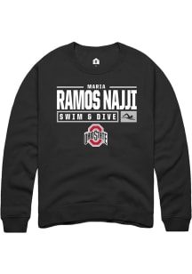 Maria Ramos Najji Rally Mens Black Ohio State Buckeyes NIL Stacked Box Crew Sweatshirt