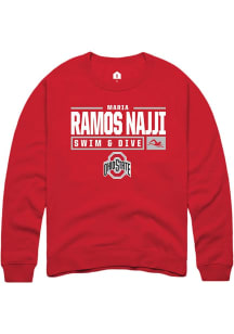 Maria Ramos Najji Rally Mens Red Ohio State Buckeyes NIL Stacked Box Crew Sweatshirt