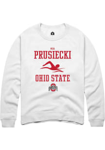 Mia Prusiecki Rally Mens White Ohio State Buckeyes NIL Sport Icon Crew Sweatshirt