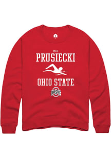 Mia Prusiecki Rally Mens Red Ohio State Buckeyes NIL Sport Icon Crew Sweatshirt