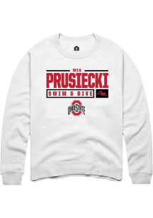 Mia Prusiecki Rally Mens White Ohio State Buckeyes NIL Stacked Box Crew Sweatshirt