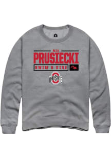 Mia Prusiecki Rally Mens Graphite Ohio State Buckeyes NIL Stacked Box Crew Sweatshirt